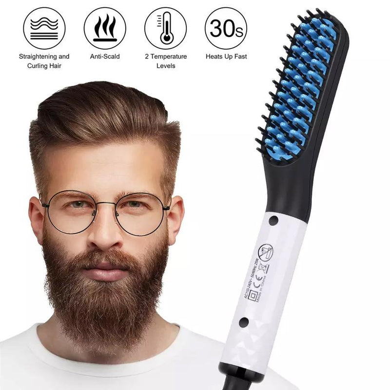 Multifunctional Beard Straightener for Men Electric Hot Hair Straightening Comb Men's Grooming - DailySale