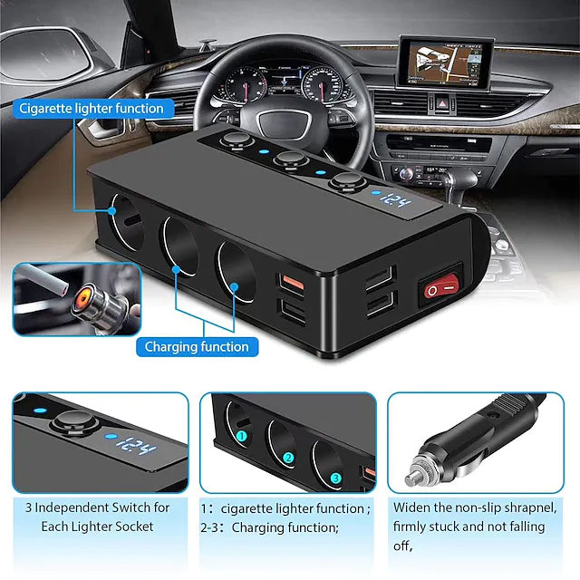 Multifunctional Car Charger Socket Automotive - DailySale
