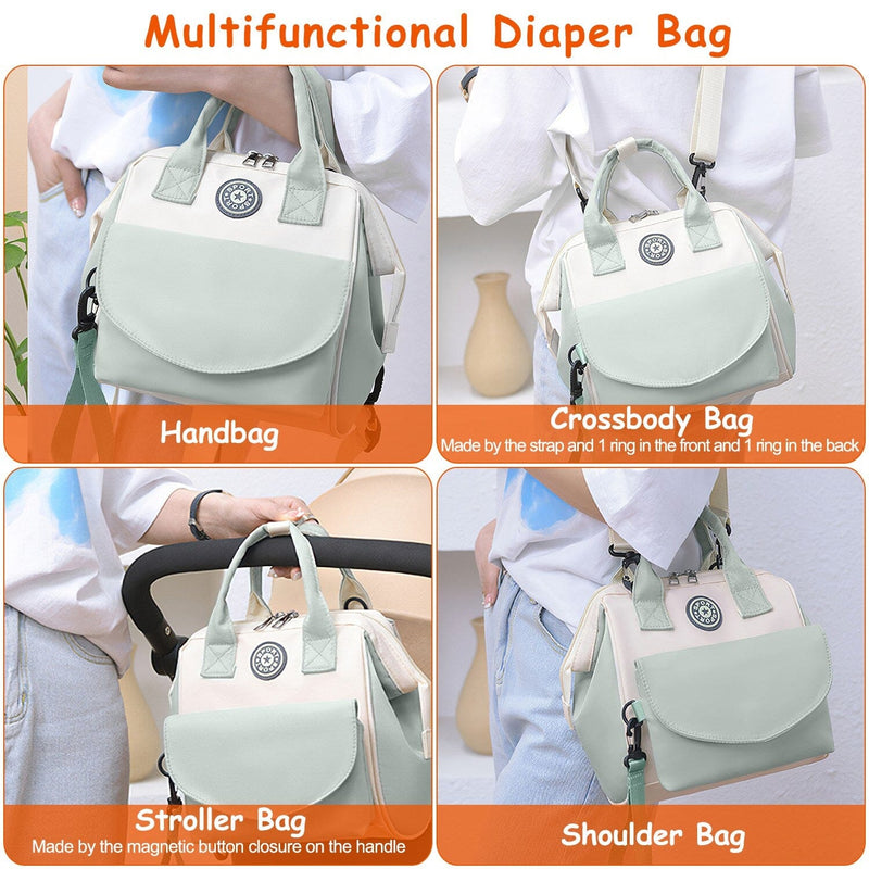 Multifunctional Diaper Changing Bag with 2 Insulated Pockets Commute Bag Bags & Travel - DailySale