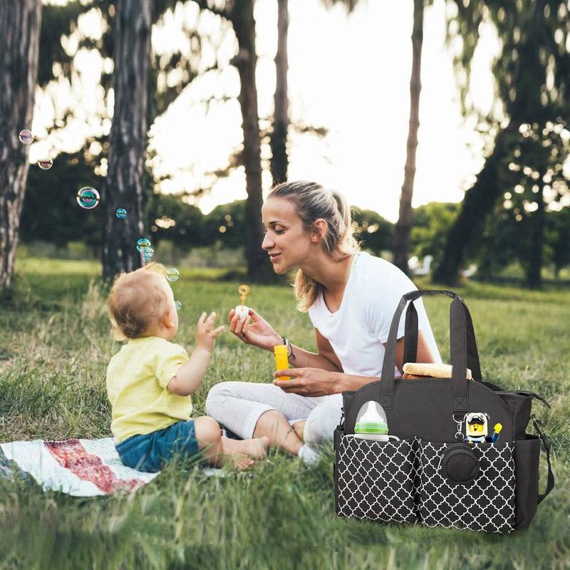 Multifunctional Diaper Changing Tote Bag with Adjustable Messenger Strap Bags & Travel - DailySale