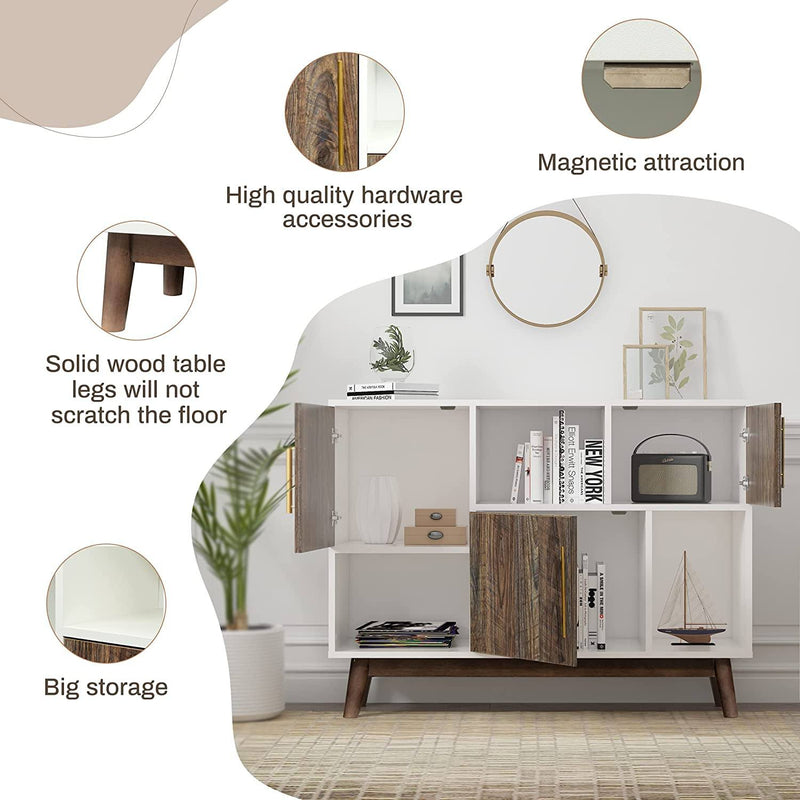 Multifunctional Storage Cabinet Modern Buffet or Kitchen Sideboard Kitchen Storage - DailySale