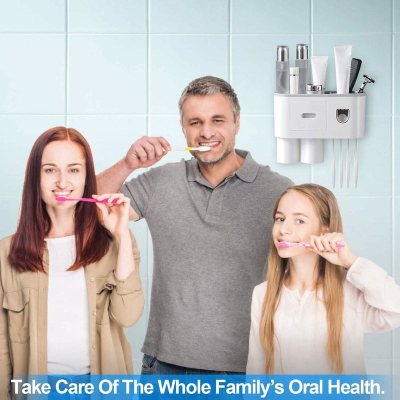 Multifunctional Wall Mount Toothbrush Holder Rack Organizer Bath - DailySale