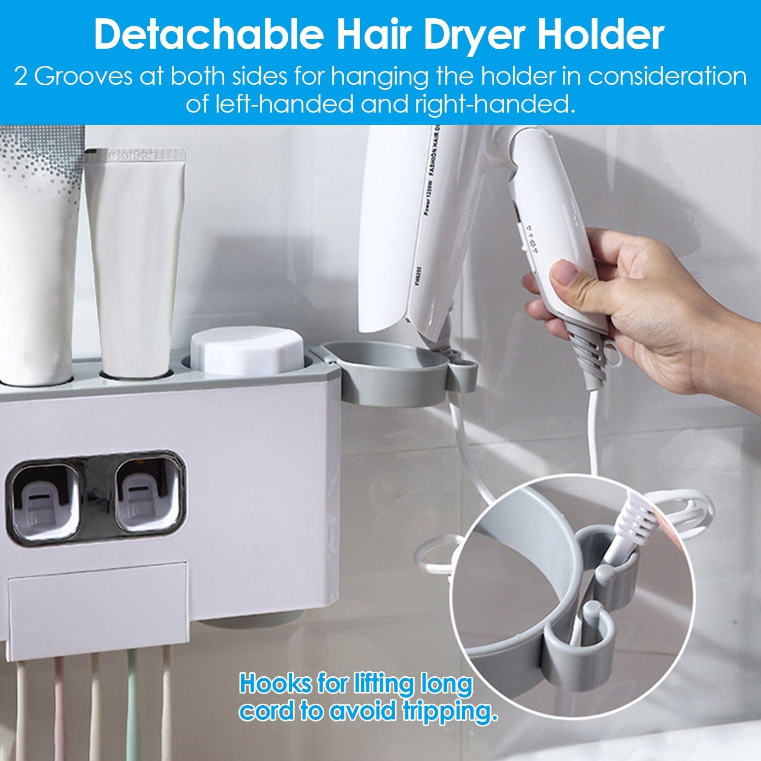 Multifunctional Wall Mount Toothbrush Organizer Bath - DailySale