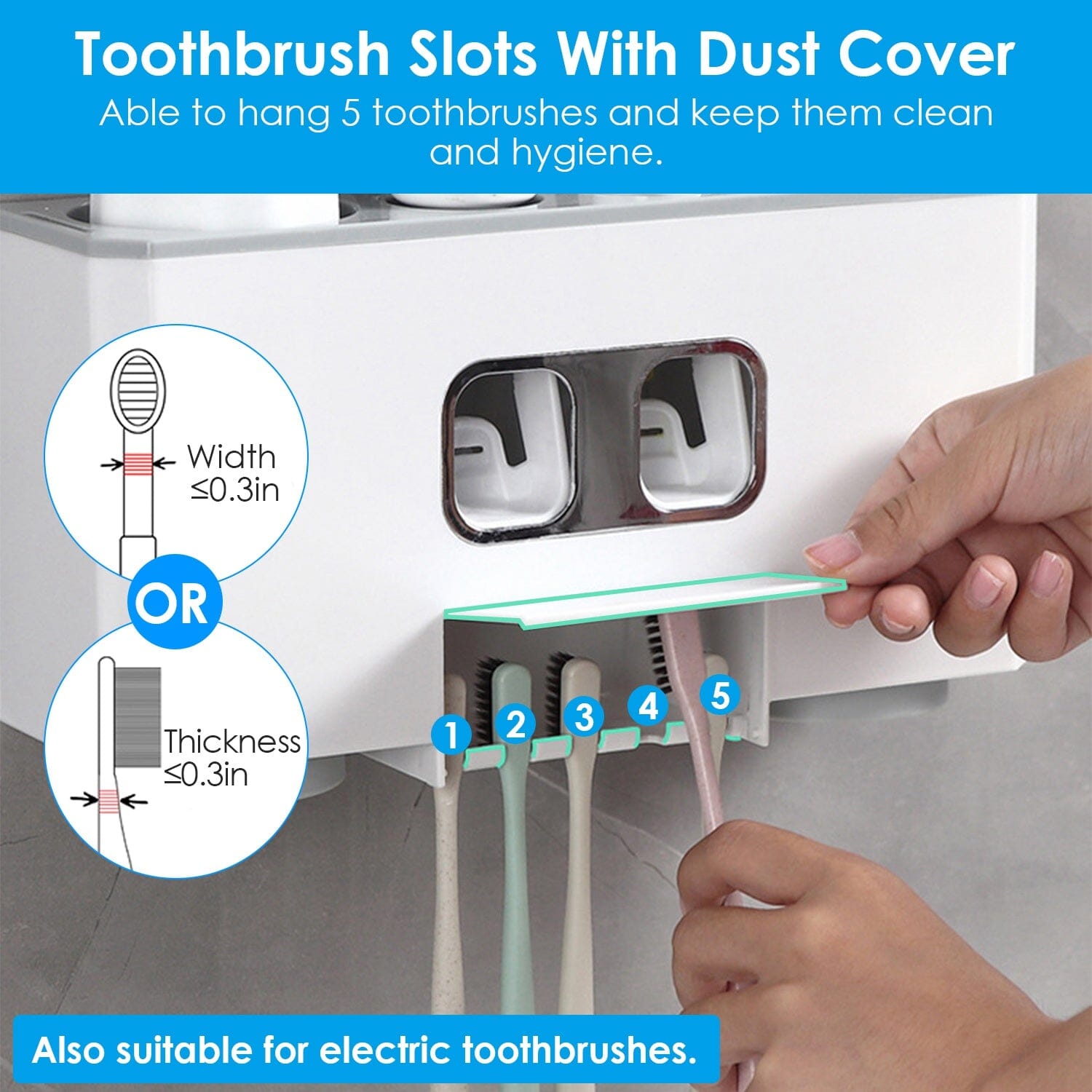 Multifunctional Wall Mount Toothbrush Organizer Bath - DailySale