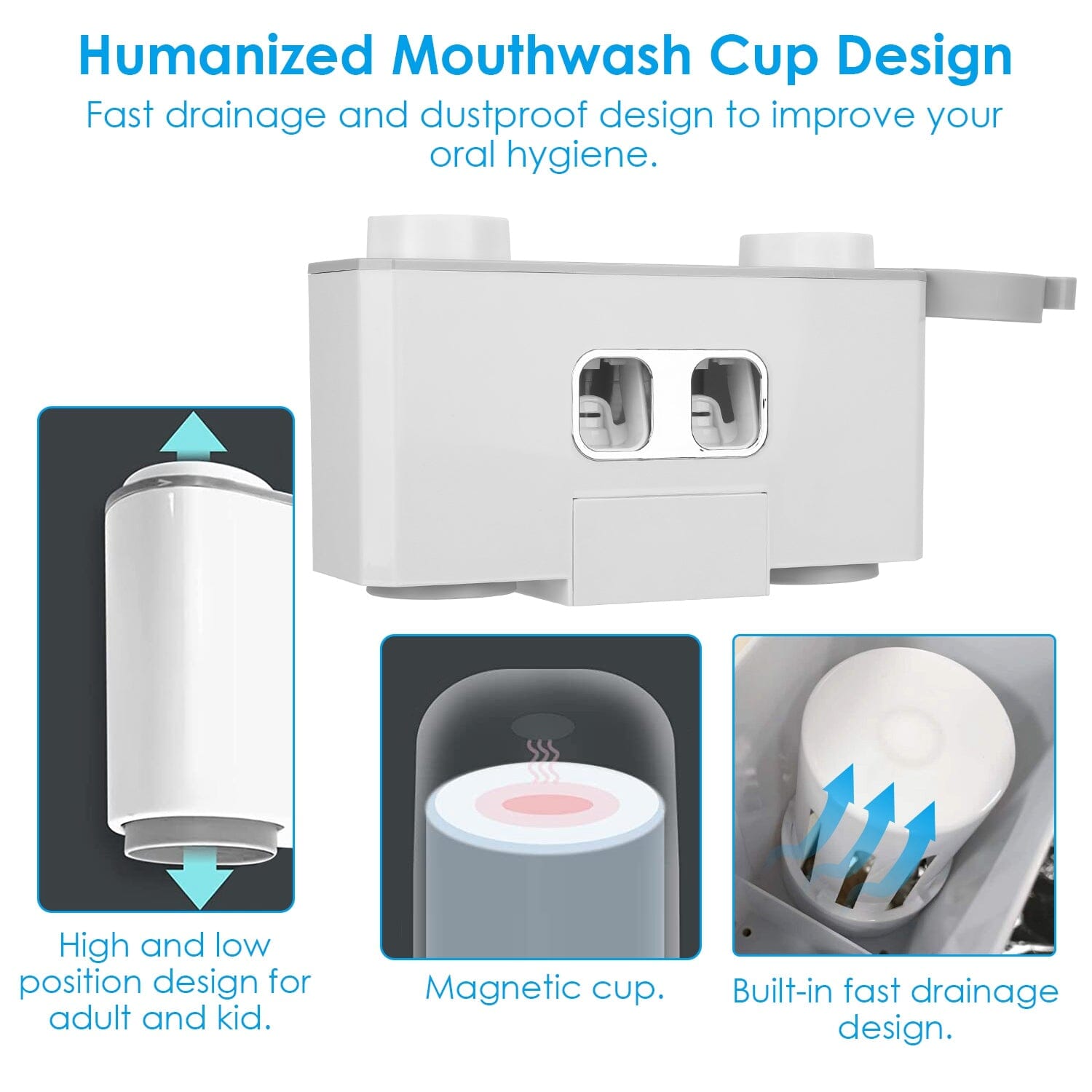 Multifunctional Wall Mount Toothbrush Organizer Bath - DailySale