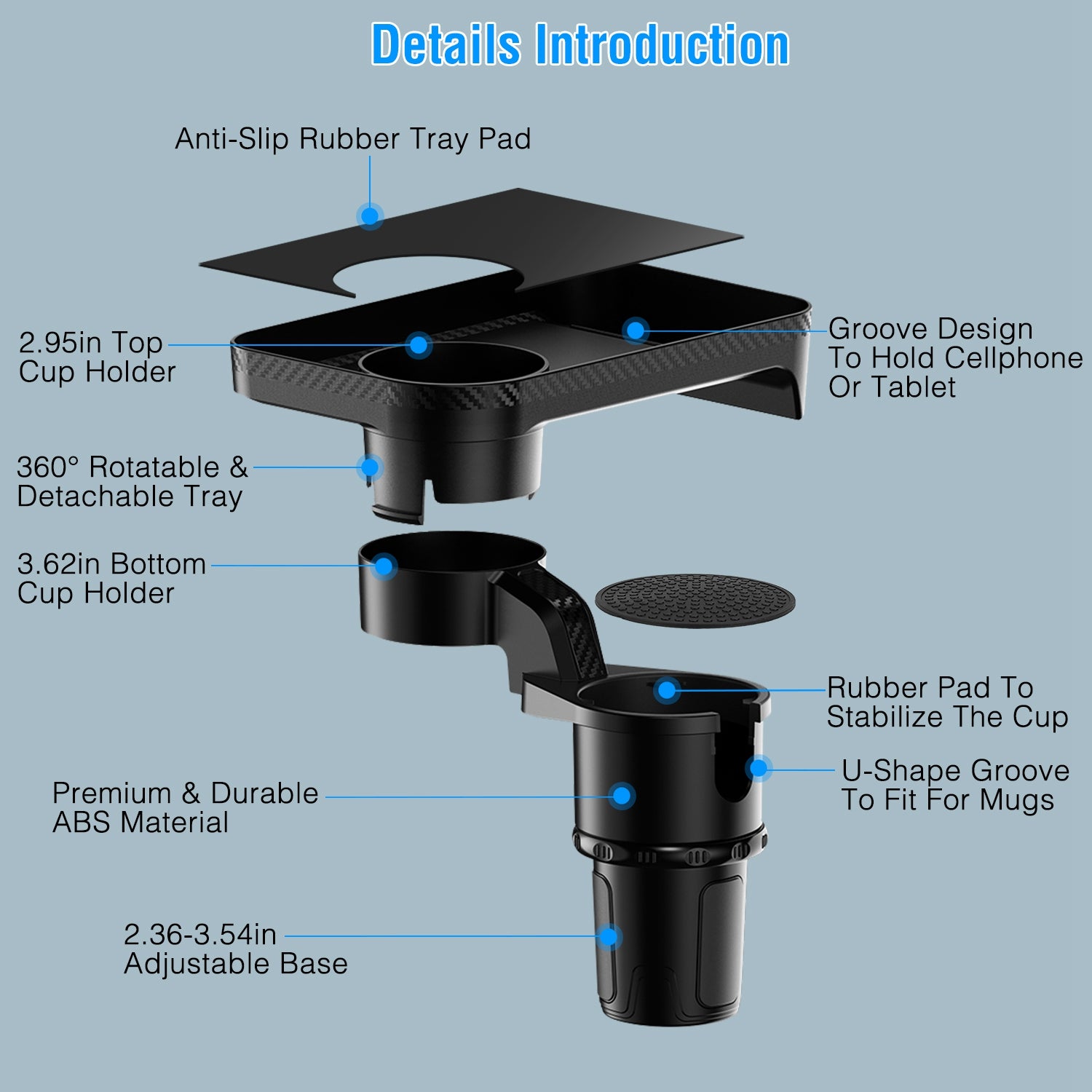 Multifunctional Water Cup Mount Stand with Detachable Tray Automotive - DailySale