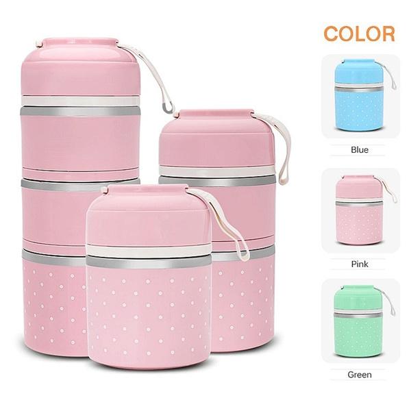 Multilayer Cute Thermal Lunch Box Stainless Steel Food Container Kitchen & Dining - DailySale