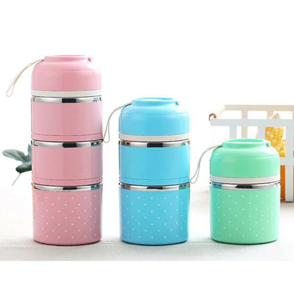 Multilayer Cute Thermal Lunch Box Stainless Steel Food Container Kitchen & Dining - DailySale