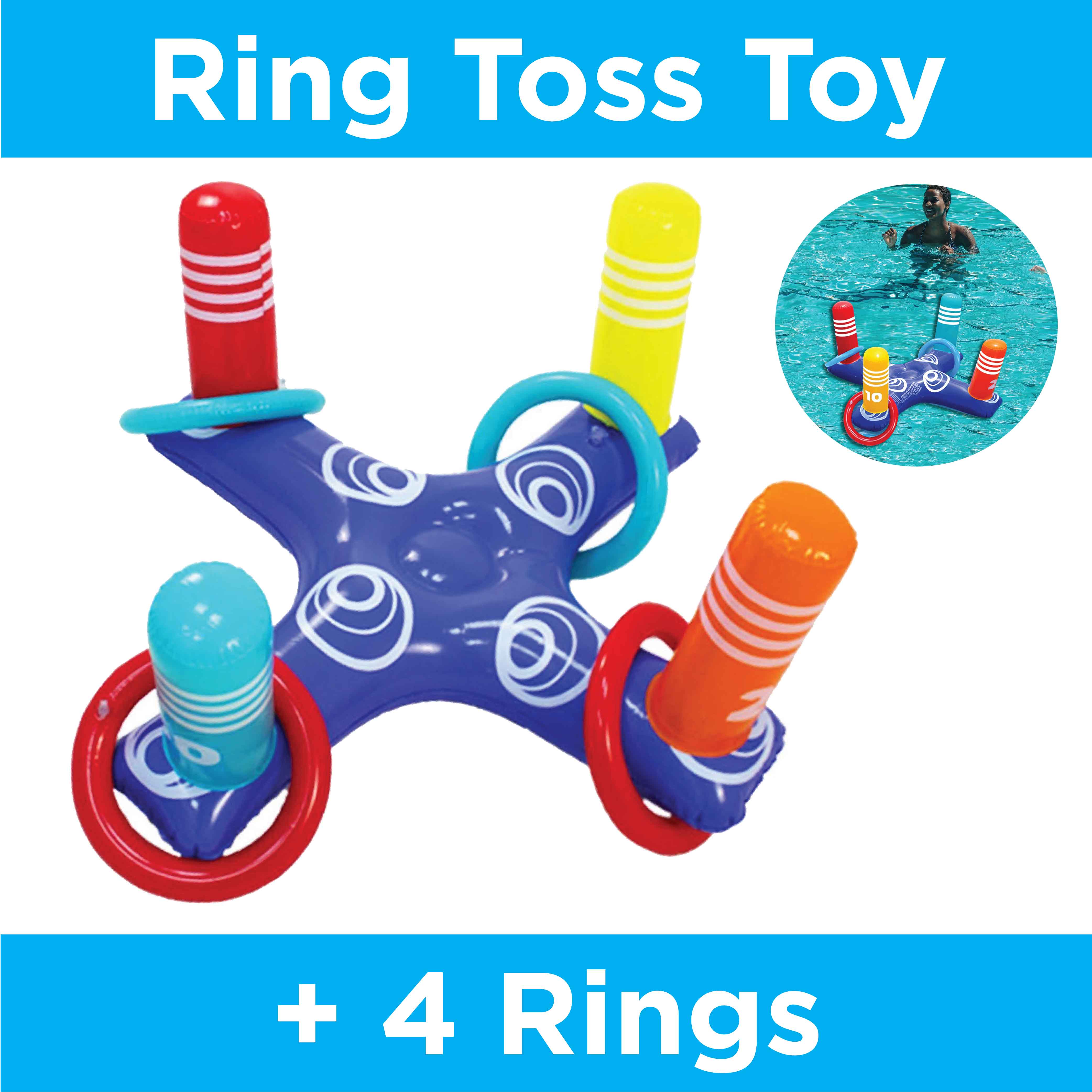 Multiplayer Pool Game Inflatable Pool Ring with 4 Pool Rings Toys & Games - DailySale