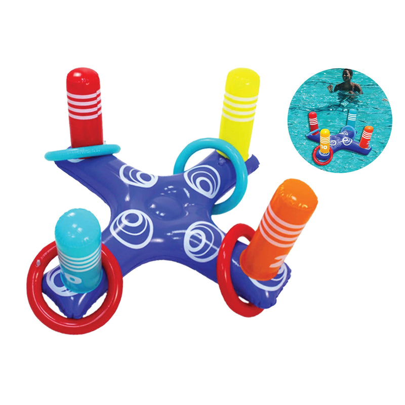Multiplayer Pool Game Inflatable Pool Ring with 4 Pool Rings Toys & Games - DailySale
