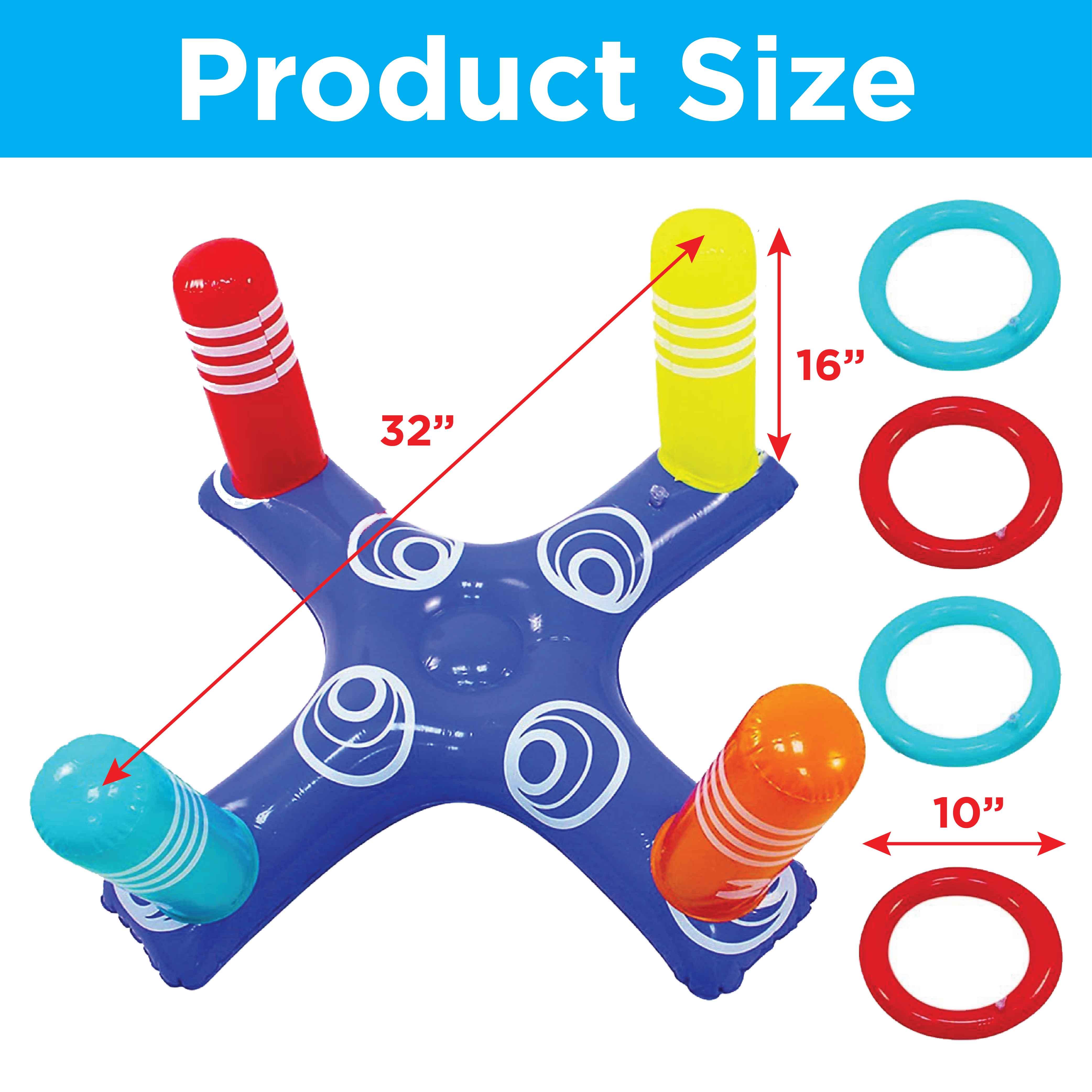 Multiplayer Pool Game Inflatable Pool Ring with 4 Pool Rings Toys & Games - DailySale