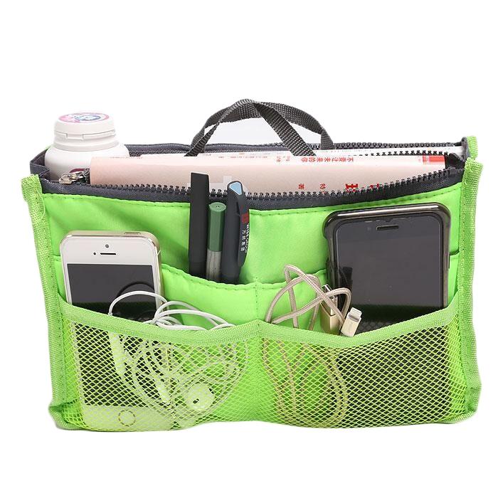 Multiple Pockets Cosmetic/Purse Organizer Bag Home Essentials Green - DailySale