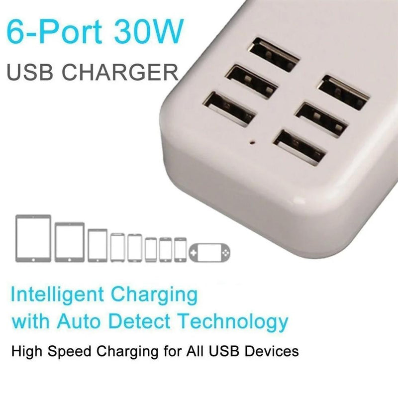 Multiport 6-USB US AC Wall Charger Gadgets & Accessories - DailySale
