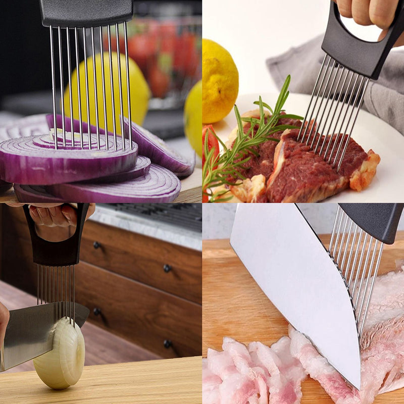 Multipurpose Stainless Steel Assistant Vegetable and Meat Slicer Holder Kitchen & Dining - DailySale