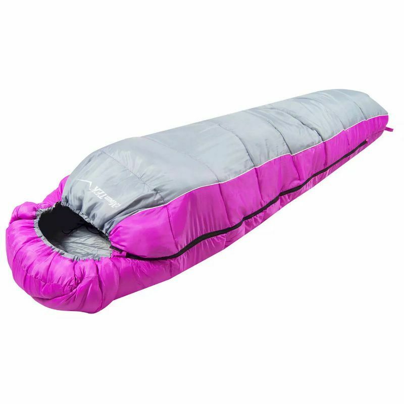 Mummy Sleeping Bag Camping Sleeping - Assorted Styles Sports & Outdoors Pink/Gray - DailySale