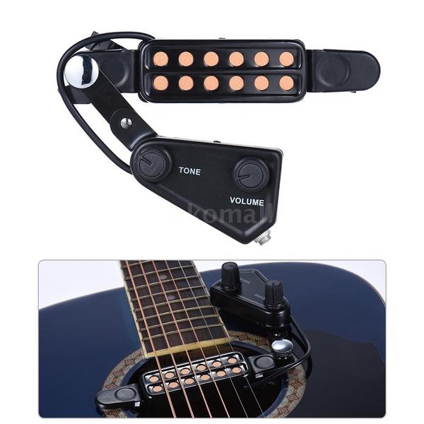 Music Tools 12-hole Acoustic Guitar Sound Hole Pickup Magnetic Transducer with Tone Volume Controller Audio Cable Headphones & Audio - DailySale