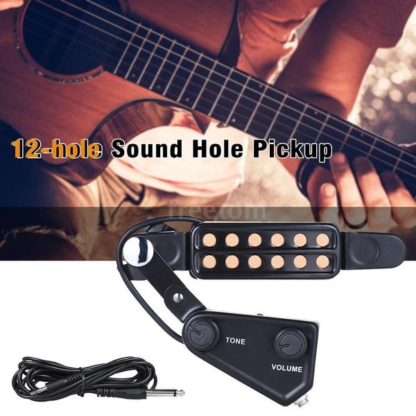 Music Tools 12-hole Acoustic Guitar Sound Hole Pickup Magnetic Transducer with Tone Volume Controller Audio Cable Headphones & Audio - DailySale