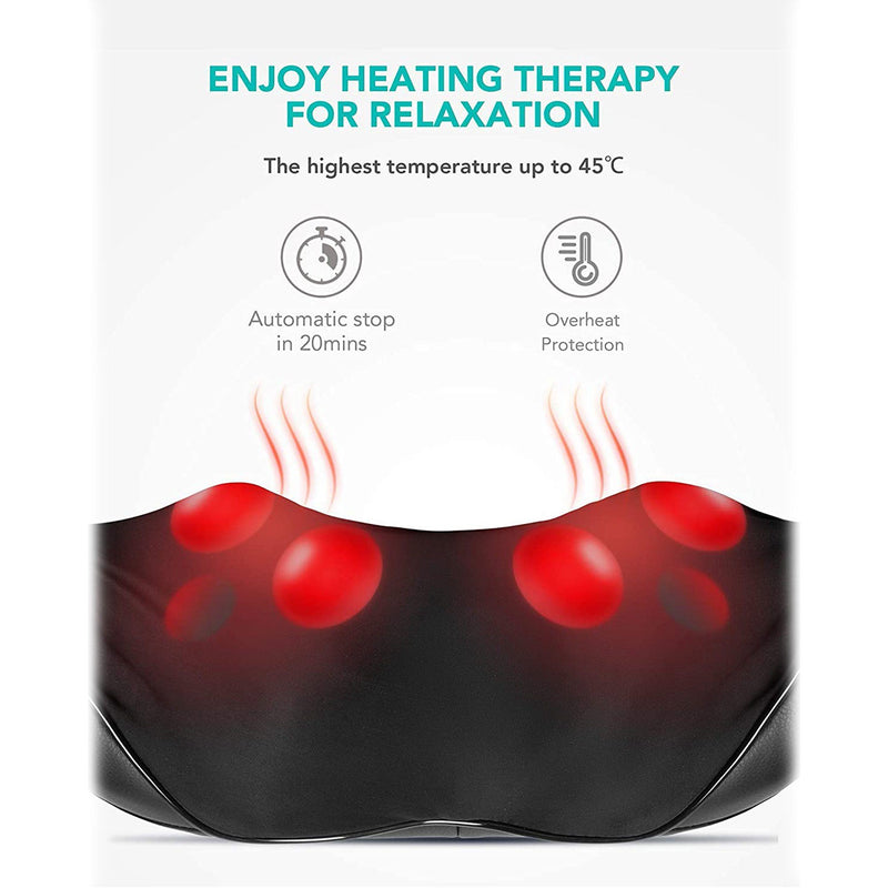 Naipo Shiatsu Back and Neck Massager with 3 Levels Adjustable Heating Wellness - DailySale