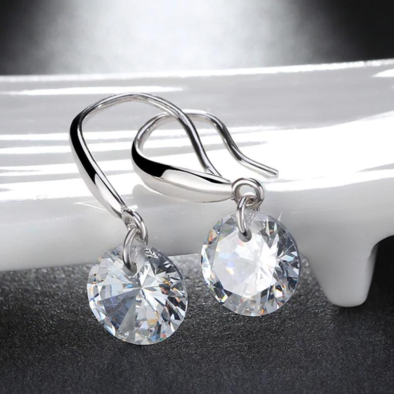 Swarovski Crystal Hook Silver Plated Fashion Earrings