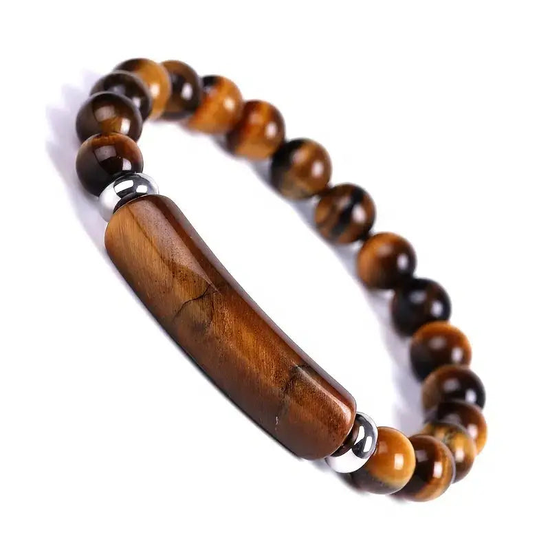 Natural Gemstone Crystal Rough Bracelet Women's Shoes & Accessories Tiger Eye Bracelet - DailySale