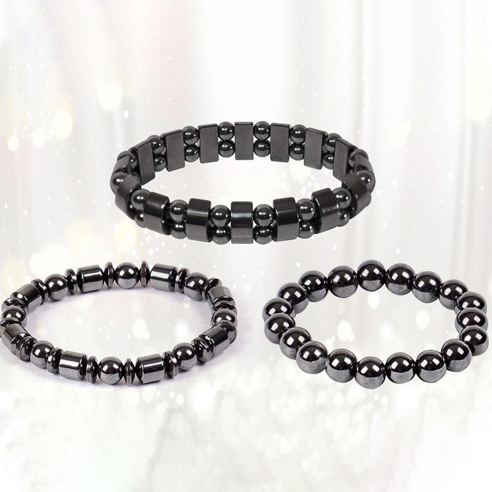 Natural Magnetic Hematite Stretch Bracelets For Men and Women Wellness & Fitness - DailySale