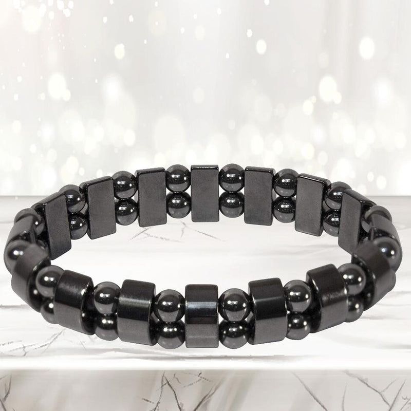 Natural Magnetic Hematite Stretch Bracelets For Men and Women Wellness & Fitness Focus - DailySale