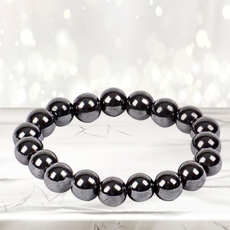 Natural Magnetic Hematite Stretch Bracelets For Men and Women Wellness & Fitness Recovery - DailySale