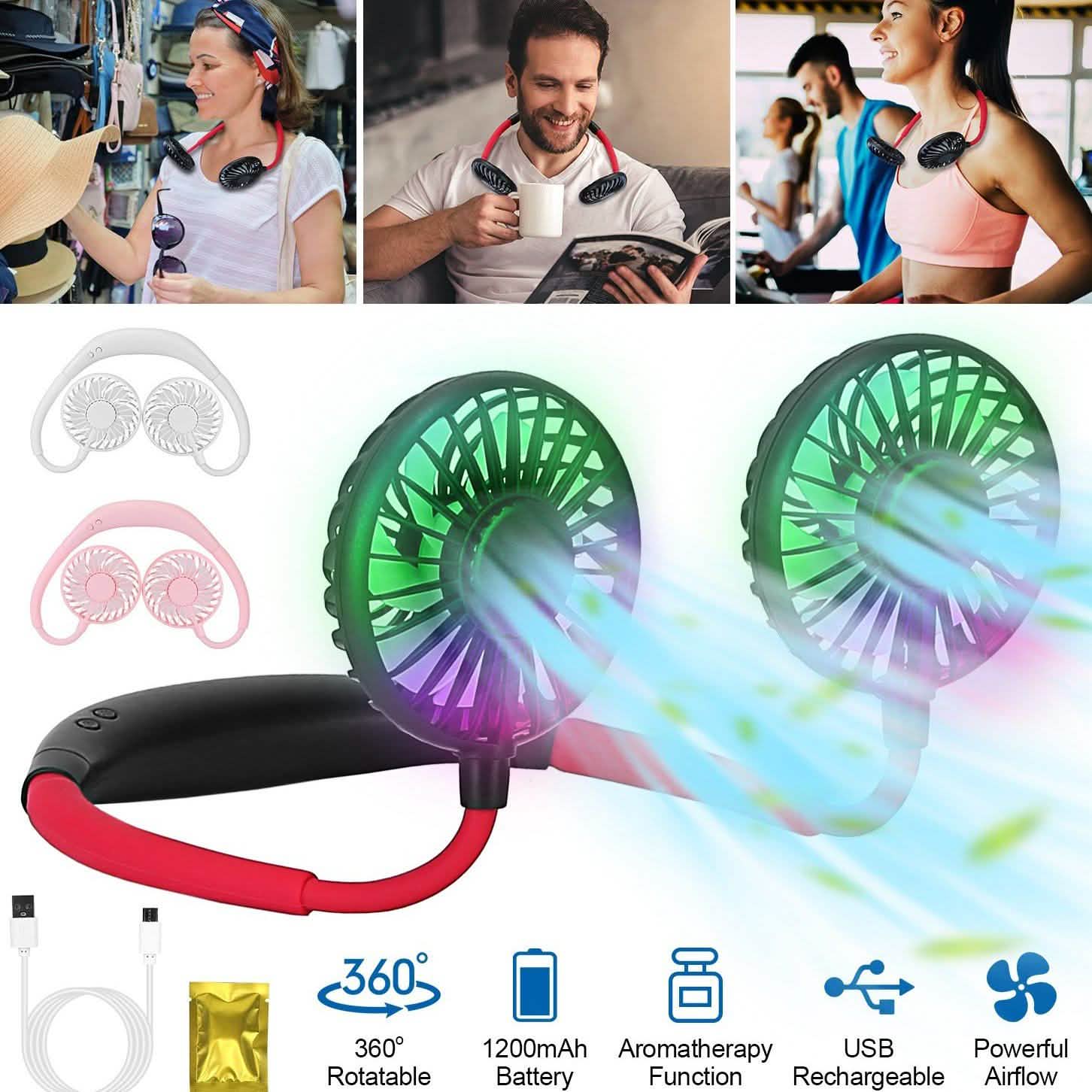 Neck Hanging Fan Hand Free Portable Sports & Outdoors - DailySale