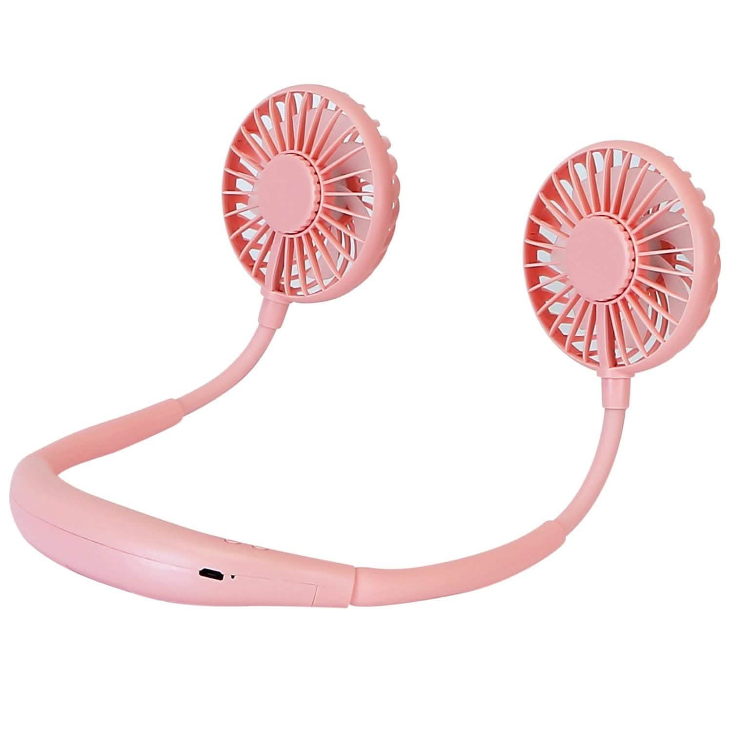 Neck Hanging Fan Hand Free Portable Sports & Outdoors Pink - DailySale
