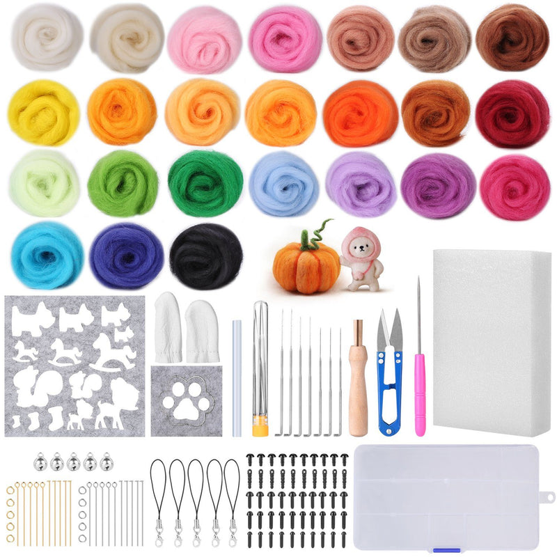 Needle Felting Kit with 24 Colors Wool Art & Craft Supplies - DailySale