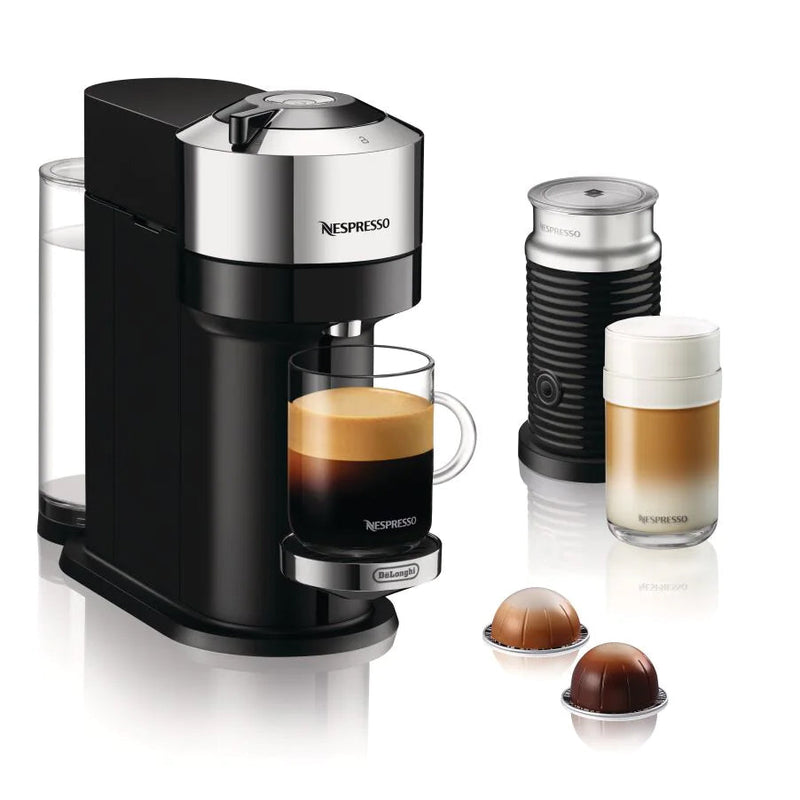 Nespresso Vertuo Next Coffee and Espresso Maker with Aeroccino Milk Frother (Refurbished) Kitchen Appliances Chrome - DailySale