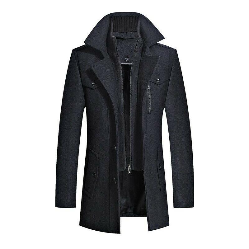 New Fashion Jacket Trench Coat for Men Men's Clothing Black M - DailySale
