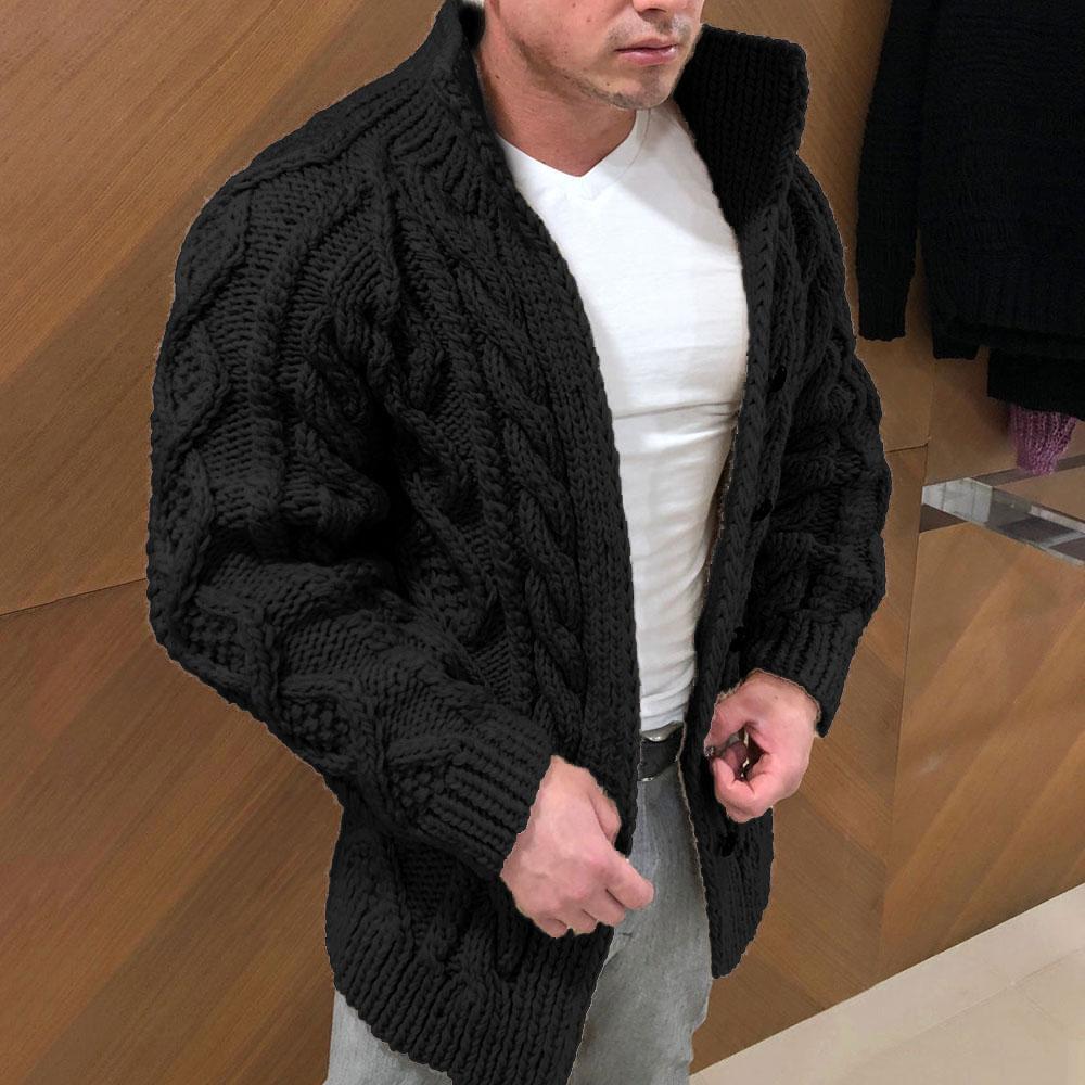 New Fashion Men's Sweater Cardigan Men's Clothing Black S - DailySale