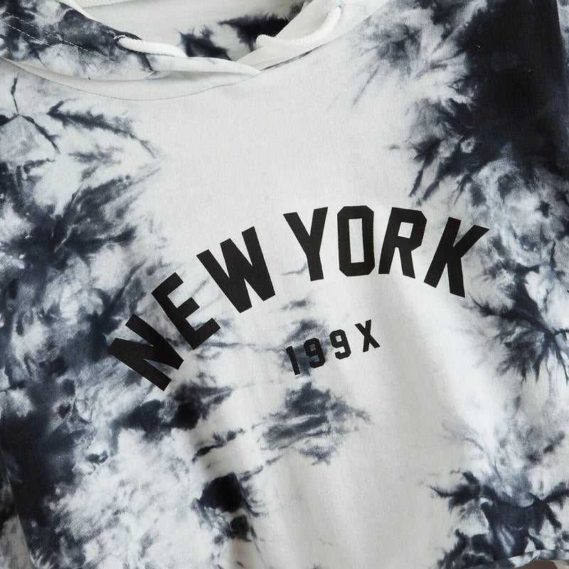 New York Graphic Tie-Dye Cropped Hoodie Women's Clothing - DailySale