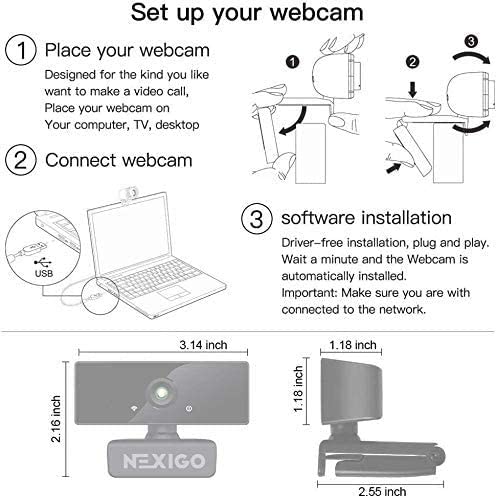 NexiGo USB FHD Web Computer Camera with Dual Microphone & Privacy Cover Computer Accessories - DailySale
