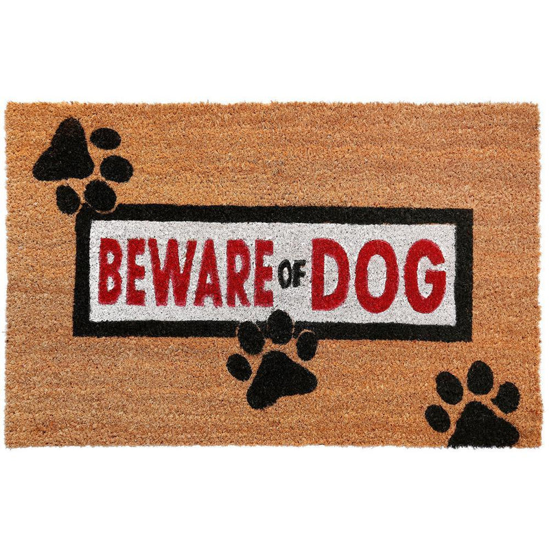 Nicole Miller Long Lasting Outdoor Coir Mat - Assorted Styles Home Essentials Beware Of Dog - DailySale