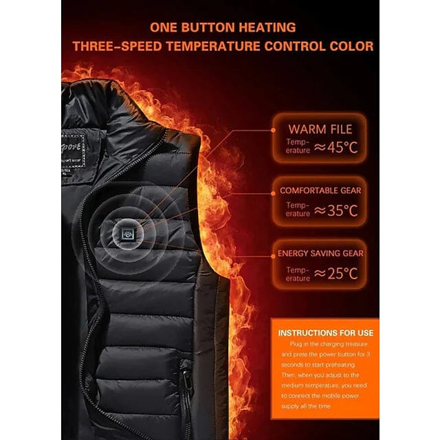 Nine Districts Intelligent Heating Vest Electric Heating Men's Outerwear - DailySale