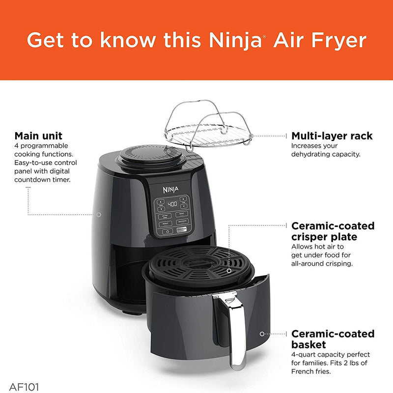 Ninja AF100 Gently Used Air Fryer - Black Designed To Cook Up To 2 Lbs of  Food