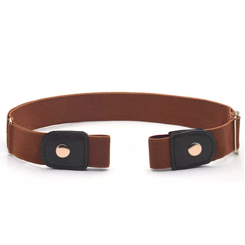 No Buckle Elastic Stretch Belts for Men and Women Comfortable Invisible Belts Women's Shoes & Accessories Dark Brown - DailySale