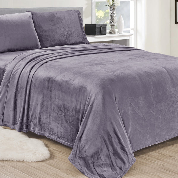 Noble House Lavana Microplush Sheet Set Bedding Twin Lavender - DailySale