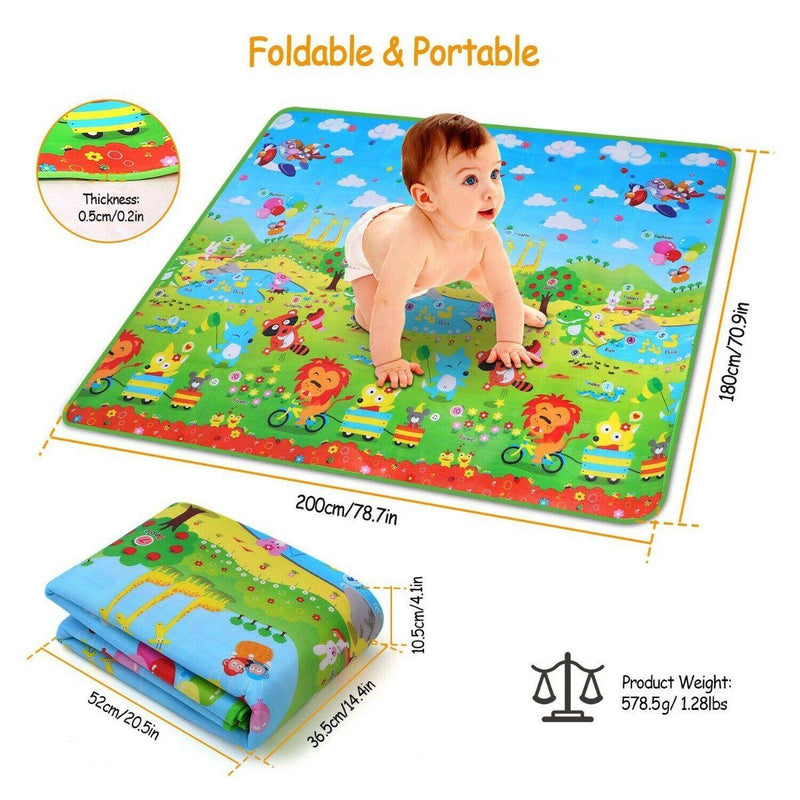 Non-Slip 2 Sides Foldable Soft Foam Kids Play Mat Toys & Games - DailySale