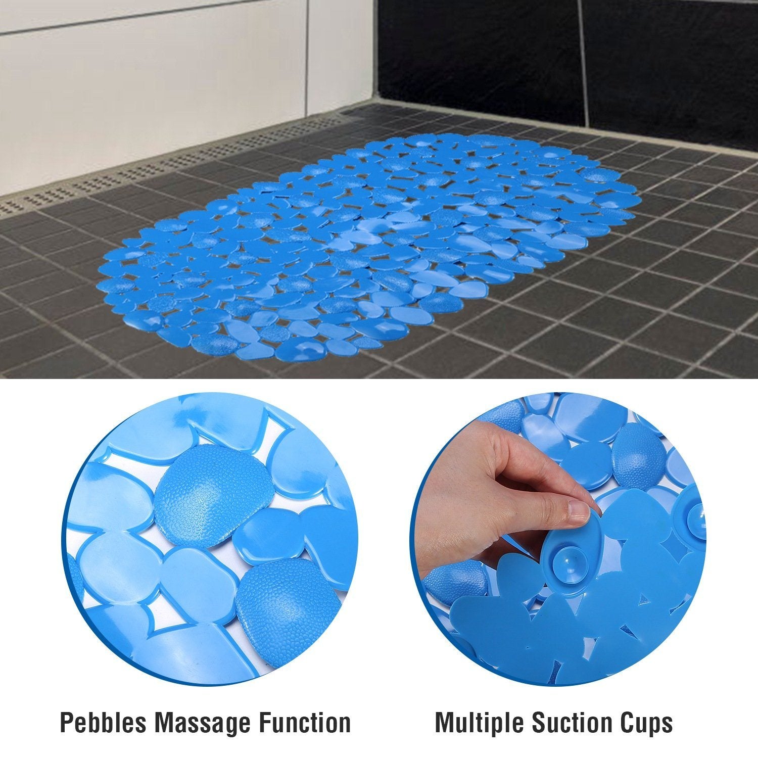 Non-Slip Massage Pebble Bath Mat Bath - DailySale