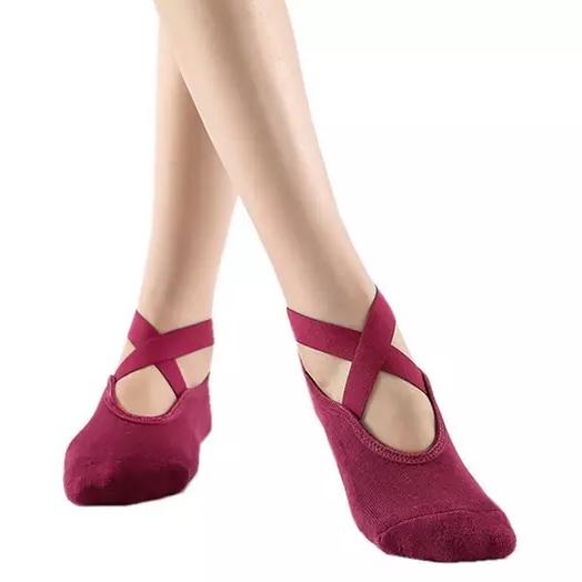 Non Slip Socks with Grips for Women Yoga Ballet Pilates Barre Dance Women's Shoes & Accessories Red - DailySale
