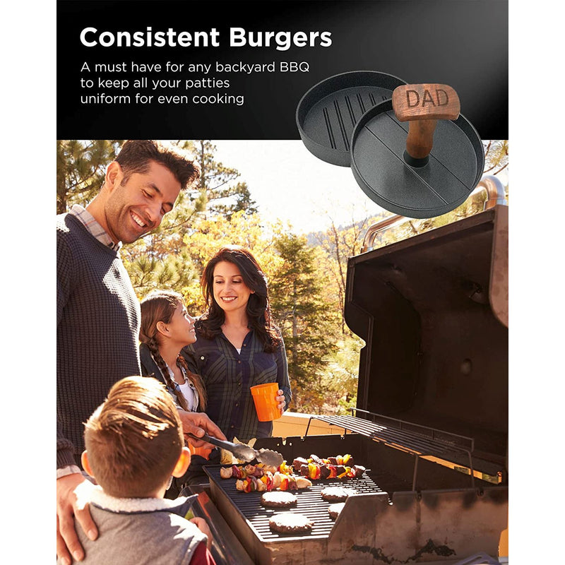 Non-Stick Aluminum Hamburger Press Patty Maker BBQ Burger Mold “Dad Grill Boss” Kitchen Tools & Gadgets - DailySale