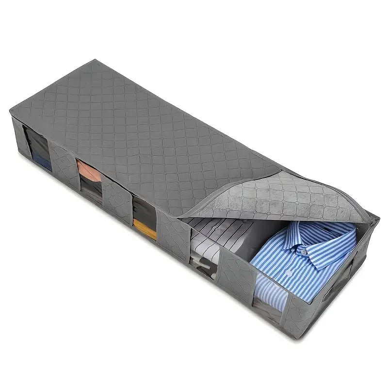 Nordic Quilt Bag Clothes Storage Box Under Bed Storage Kitchen Storage Gray - DailySale