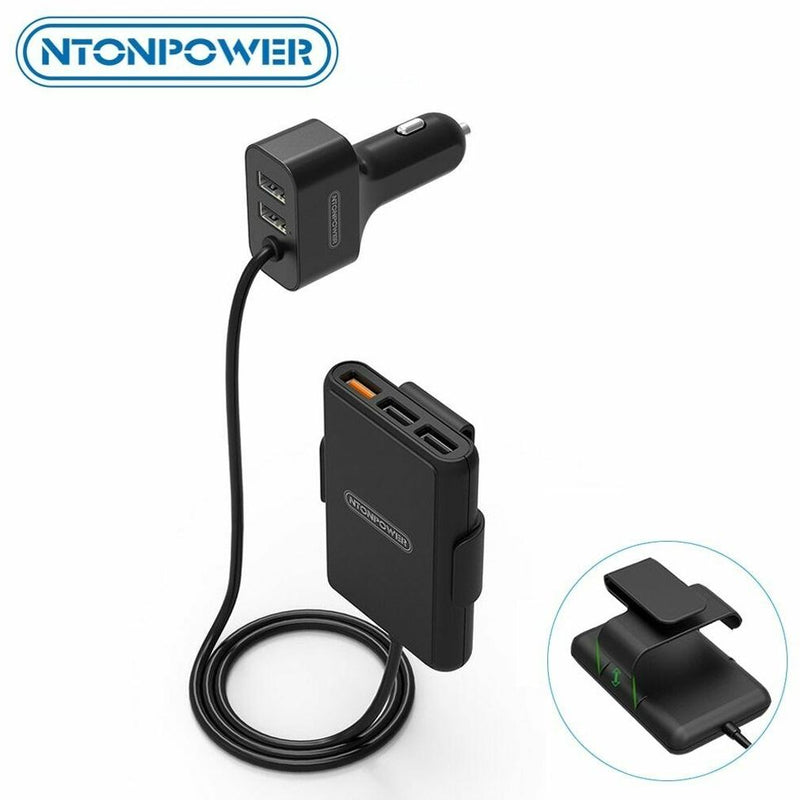 NTONPOWER 5 USB Ports Car Charger with 1.8 Extension Cable Auto Accessories - DailySale