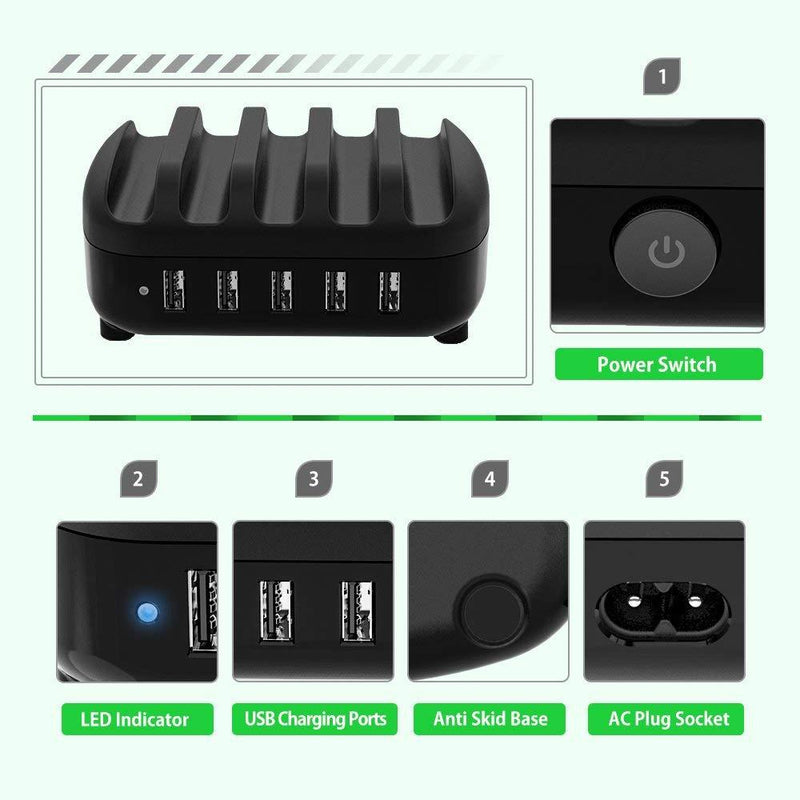NTONPOWER Smartphone Charging Station 5 USB Ports Dock & Organizer Phones & Accessories - DailySale