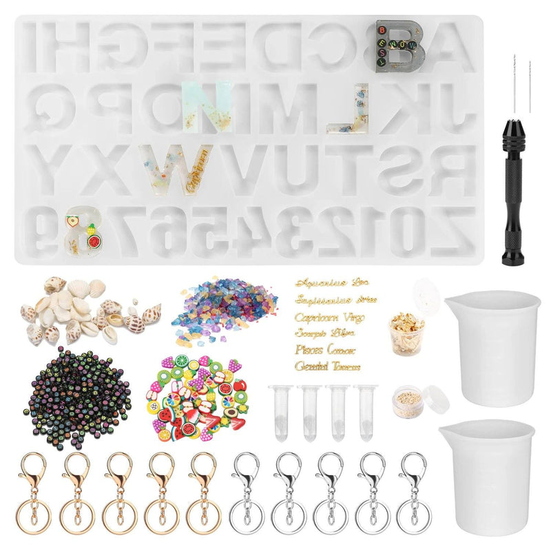Numbers Alphabet Mold for DIY Craft Casting with Resin Decoration Fillers Set Kit Everything Else - DailySale