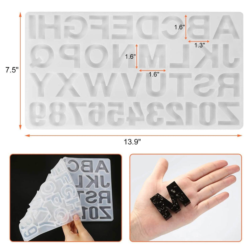 Numbers Alphabet Mold for DIY Craft Casting with Resin Decoration Fillers Set Kit Everything Else - DailySale