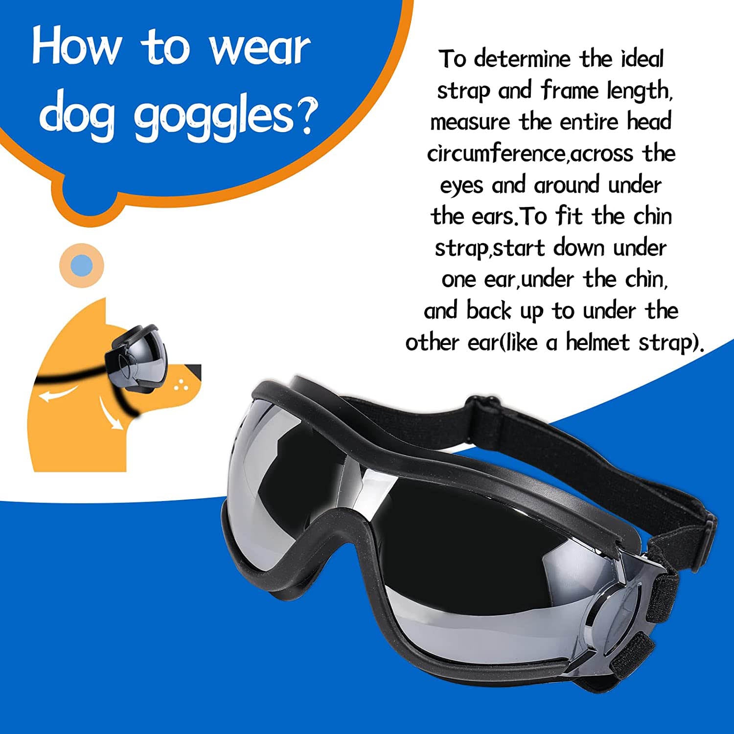 NVTED Dog Sunglasses with Adjustable Strap for Medium or Large Dog Pet Supplies - DailySale